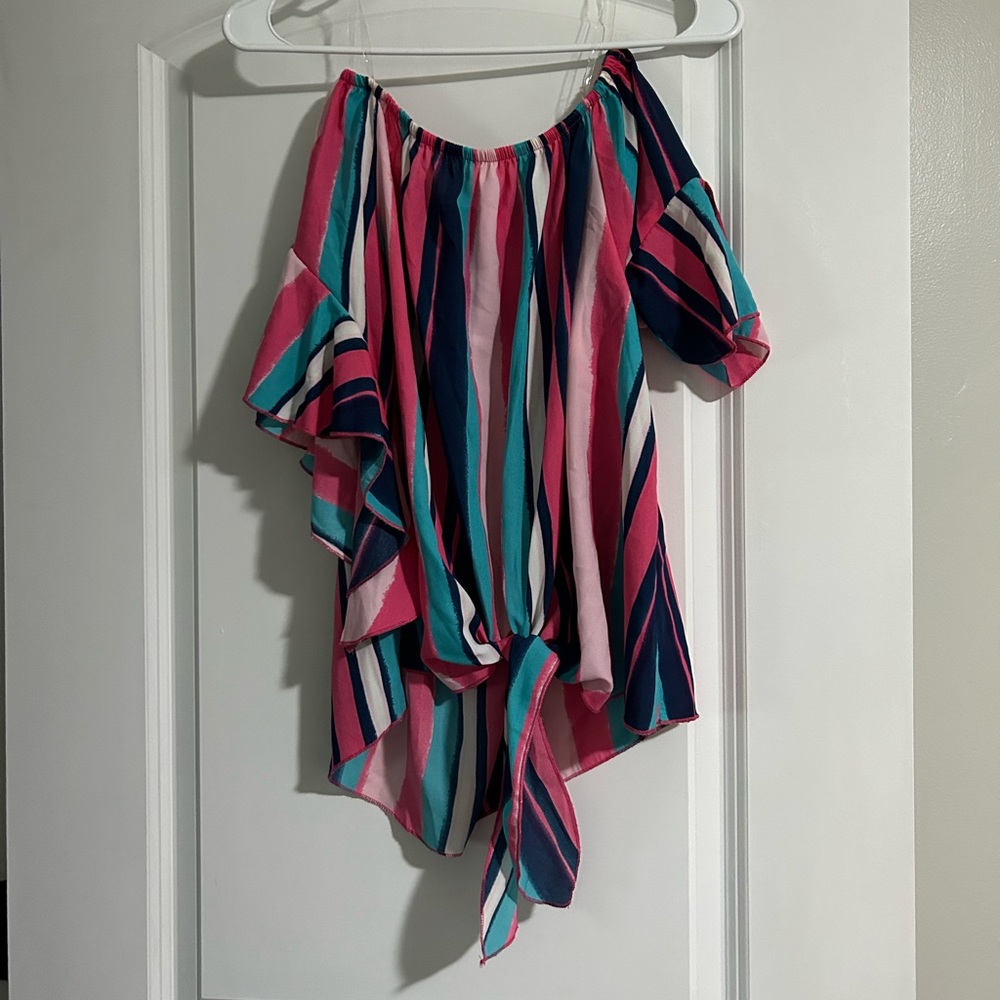 NWOT Striped Pink Lily Cabo top 🌸